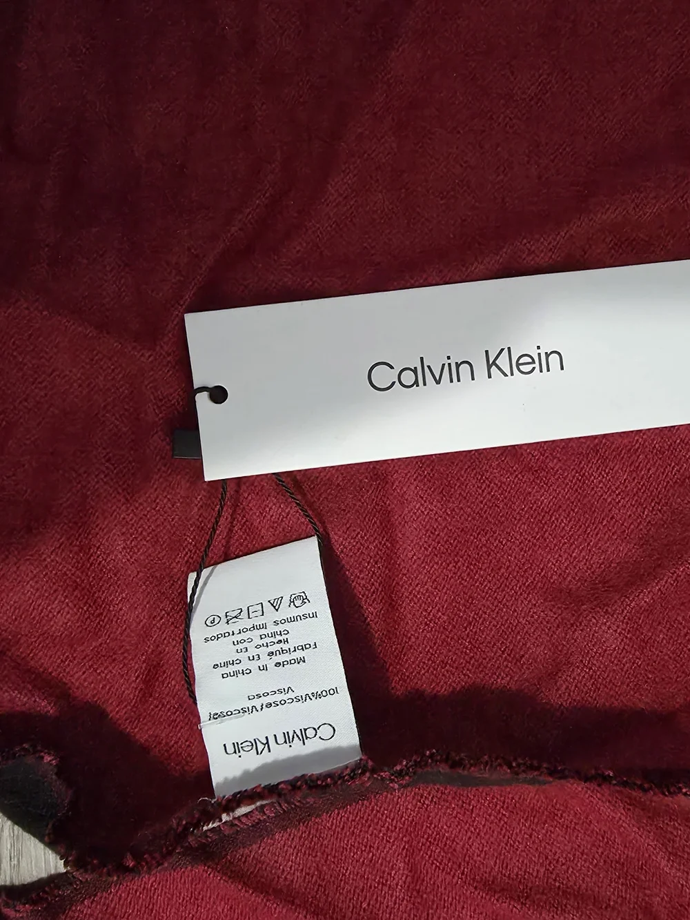 Calvin Klein Black & Red Logo Scarf